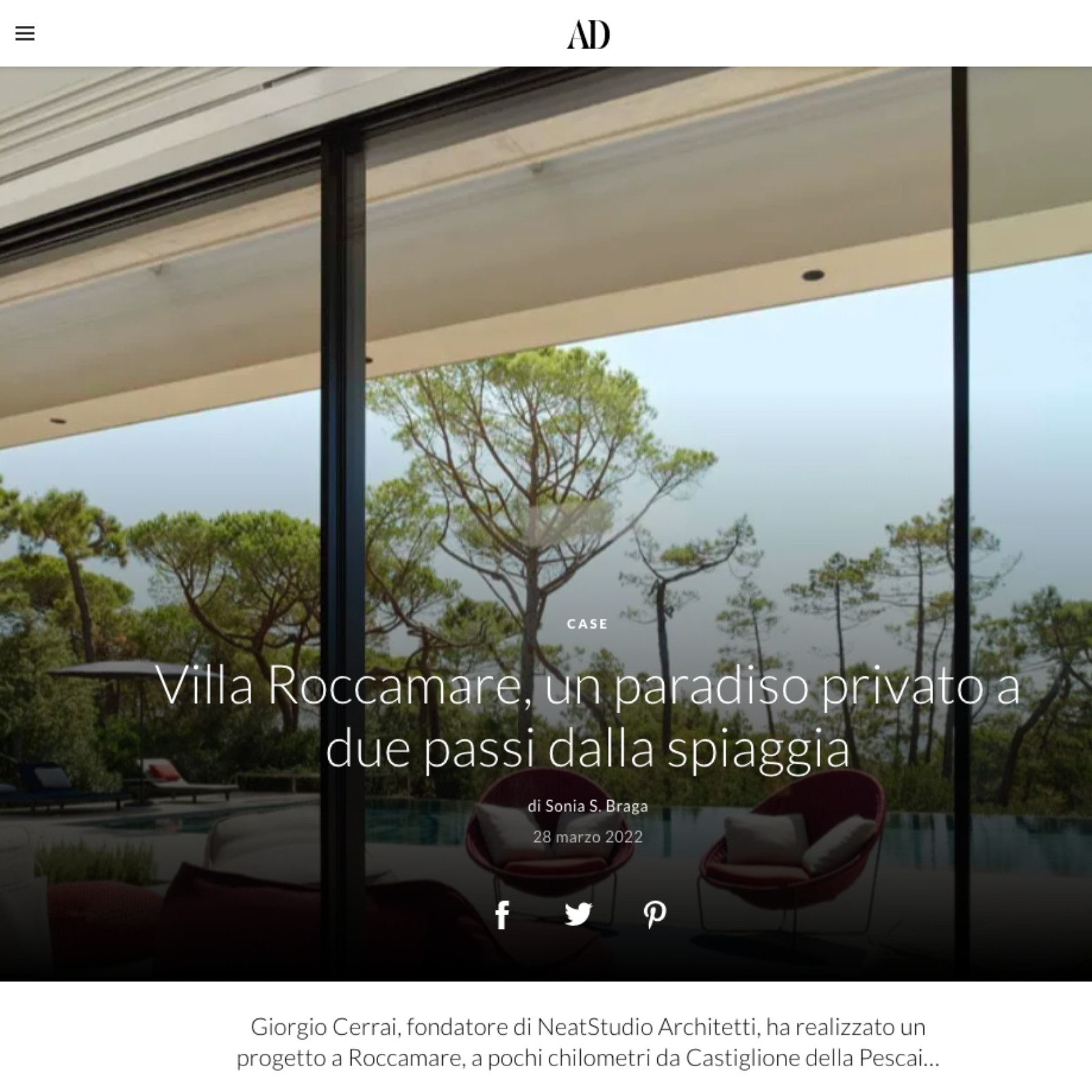 Made a Mano Press- AD - Villa Riccamare - Giorgio Cerrai, fondatore di NeatStudio Architetti